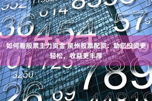 如何看股票主力资金 泉州股票配资：助您投资更轻松，收益更丰厚